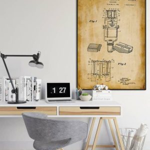 Vintage Wall Art | Microphone Patent Print, Framed Art Print, 12×16 inches Vintage Wall Art Vintage Wall Art