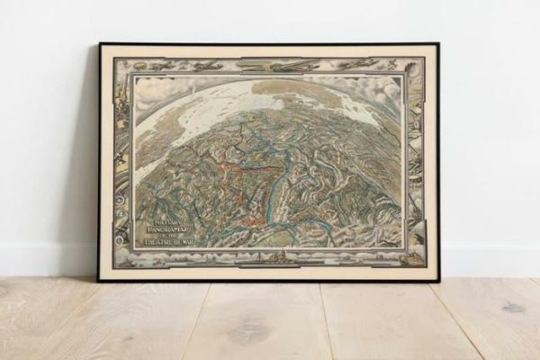 Vintage Wall Art | Military Panoramap Of War 1940, World War 2 Map Print, 20×24 inches Vintage Wall Art Vintage Wall Art