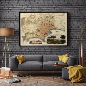 Vintage Wall Art | Naples Map Print, Fine Art Prints, 16×18 inches Vintage Wall Art Vintage Wall Art