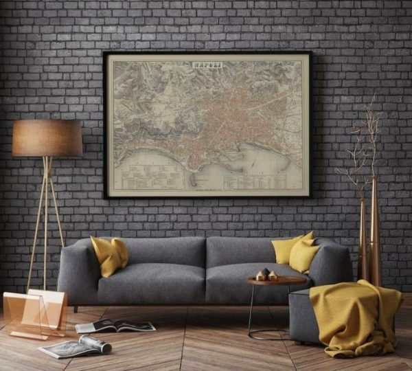 Vintage Wall Art | Napoli City Map 1860, Wall Art Print, 24×30 inches Vintage Wall Art Vintage Wall Art