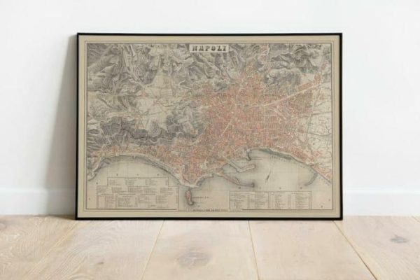 Vintage Wall Art | Napoli City Map 1860, Wall Art Print, 24×30 inches Vintage Wall Art Vintage Wall Art