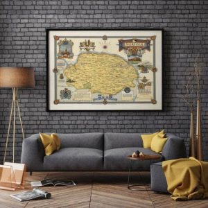 Vintage Wall Art | Norfolk Map Poster Print, Vintage Map Wall Art, 32×40 inches Vintage Wall Art Vintage Wall Art