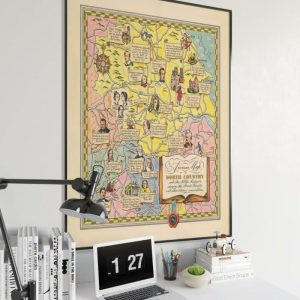 Vintage Wall Art | North Country Map Print, Art History, 32×32 inches Vintage Wall Art Vintage Wall Art