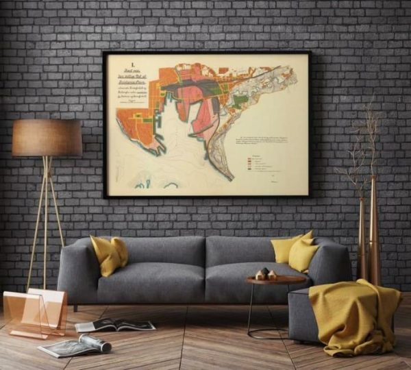 Vintage Wall Art | Oslo City Map Wall Print, 1901 Oslo City Plan Map, 12×16 inches Vintage Wall Art Vintage Wall Art