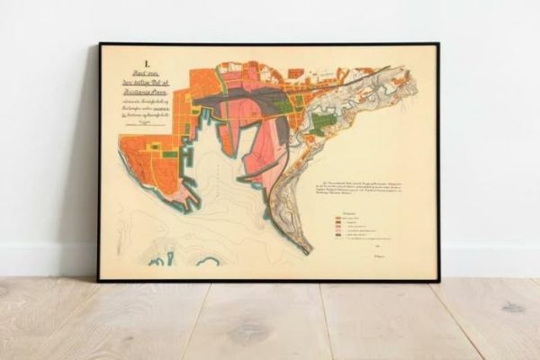 Vintage Wall Art | Oslo City Map Wall Print, 1901 Oslo City Plan Map, 12×16 inches Vintage Wall Art Vintage Wall Art