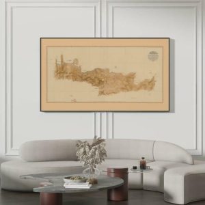 Vintage Wall Art | Ottoman Map Of The Island Crete 1891, Old Map Wall Decor, 14×28 inches Vintage Wall Art Vintage Wall Art