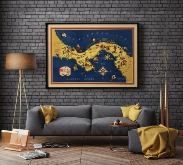 Vintage Wall Art | Panama Historical Map Print, Panama Old Map Poster, 12×16 inches Vintage Wall Art Vintage Wall Art