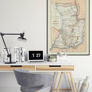 Vintage Wall Art | Paraguay Map Poster 1888, Paraguay Vintage Maps Wall Decor, 12×20 inches Vintage Wall Art Vintage Wall Art