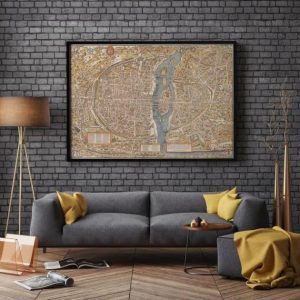 Vintage Wall Art | Paris City Map Wall Print, 1550 Paris City Plan Map, 20×28 inches Vintage Wall Art Vintage Wall Art