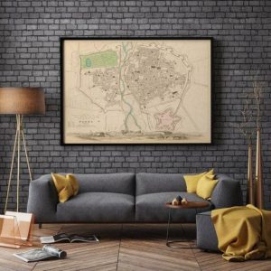 Vintage Wall Art | Parma City Map Wall Print, 1836 Parma Map, 24×28 inches Vintage Wall Art Vintage Wall Art