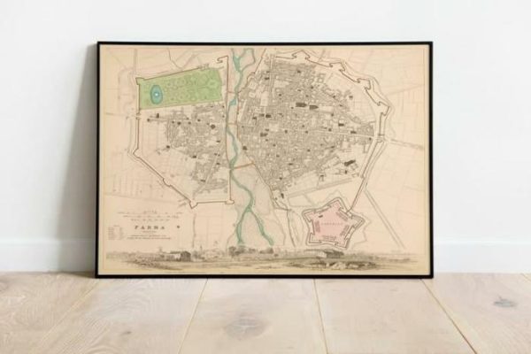 Vintage Wall Art | Parma City Map Wall Print, 1836 Parma Map, 24×28 inches Vintage Wall Art Vintage Wall Art