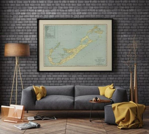 Vintage Wall Art | Pictorial Map Of Bermuda, Bermuda Map Wall Art, 16×20 inches Vintage Wall Art Vintage Wall Art