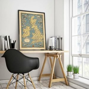 Vintage Wall Art | Pictorial Map Of The British Isles, Britain Wall Art, 28×40 inches Vintage Wall Art Vintage Wall Art