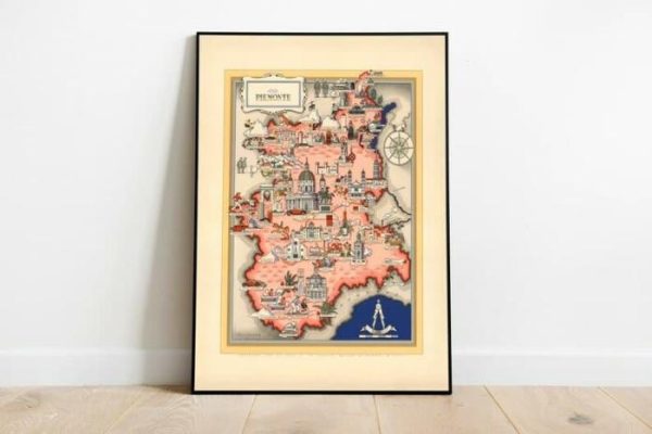 Vintage Wall Art | Piemonte Map Print, Art History, 28×36 inches Vintage Wall Art Vintage Wall Art