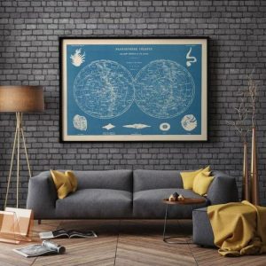 Vintage Wall Art | Planisphere Wall Poster, Vintage Decor, 28×36 inches Vintage Wall Art Vintage Wall Art