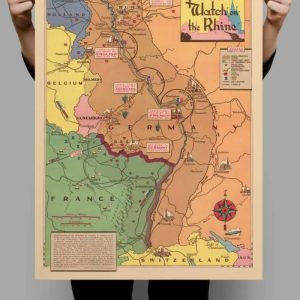 Vintage Wall Art | Political And Military Map Of Rhineland Before World War 2, Ww2 Germany Map Wall Print, 16×24 inches Vintage Wall Art Vintage Wall Art