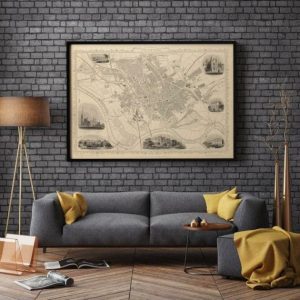 Vintage Wall Art | Preston Map Print, Fine Art Prints, 24×32 inches Vintage Wall Art Vintage Wall Art