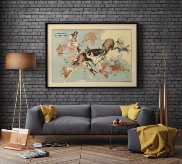 Vintage Wall Art | Propaganda Map Of Europe During World War 1, Ww1 Europe Map Print, 12×16 inches Vintage Wall Art Vintage Wall Art