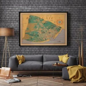 Vintage Wall Art | Ramsgate Map Print, Art History, 16×18 inches Vintage Wall Art Vintage Wall Art