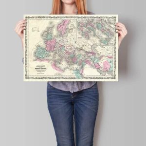 Vintage Wall Art | Roman Empire Map Wall Print, 1862 Roman Empire Map, 16×24 inches Vintage Wall Art Vintage Wall Art