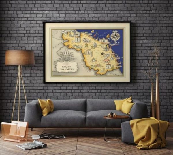 Vintage Wall Art | San Marino Map Print, Art History, 24×30 inches Vintage Wall Art Vintage Wall Art