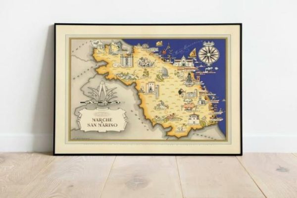 Vintage Wall Art | San Marino Map Print, Art History, 24×30 inches Vintage Wall Art Vintage Wall Art