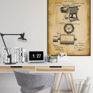 Vintage Wall Art | Sanding Machine Patent Print, Framed Art Print, 28×40 inches Vintage Wall Art Vintage Wall Art