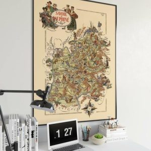 Vintage Wall Art | Savoie And Dauphine Map Print, Vintage France Map Poster, 24×32 inches Vintage Wall Art Vintage Wall Art