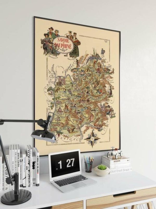 Vintage Wall Art | Savoie And Dauphine Map Print, Vintage France Map Poster, 24×32 inches Vintage Wall Art Vintage Wall Art