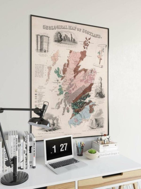 Vintage Wall Art | Scotland Map Print, Fine Art Prints, 28×36 inches Vintage Wall Art Vintage Wall Art