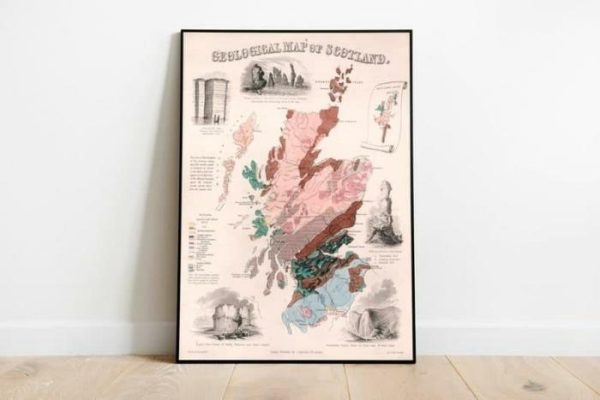 Vintage Wall Art | Scotland Map Print, Fine Art Prints, 28×36 inches Vintage Wall Art Vintage Wall Art