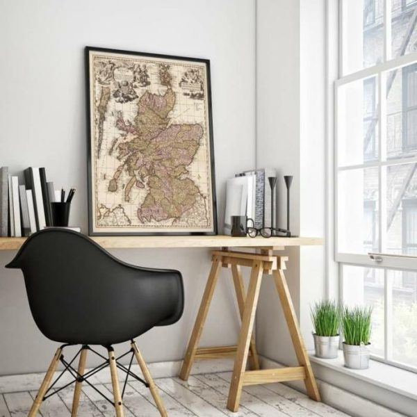 Vintage Wall Art | Scotland Map Wall Print, 1680 Scotland Map, 16×18 inches Vintage Wall Art Vintage Wall Art