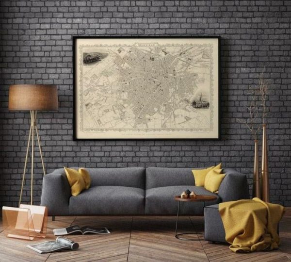 Vintage Wall Art | Sheffield Map Print, Fine Art Prints, 24×32 inches Vintage Wall Art Vintage Wall Art