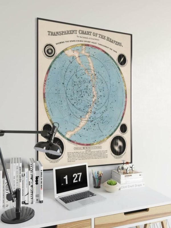 Vintage Wall Art | Sky Chart Wall Poster, Vintage Decor, 28×36 inches Vintage Wall Art Vintage Wall Art