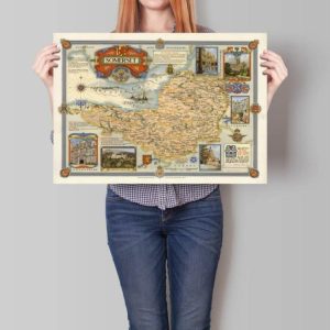 Vintage Wall Art | Somerset City Map Wall Print, Framed Map Wall Decor, 28×36 inches Vintage Wall Art Vintage Wall Art