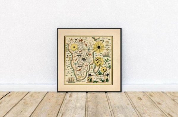 Vintage Wall Art | South Africa Map Print, Art History, 16×16 inches Vintage Wall Art Vintage Wall Art