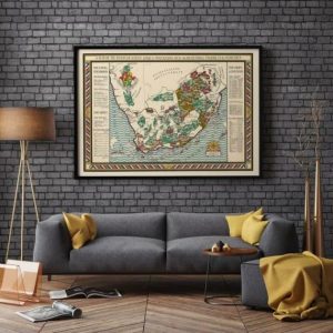 Vintage Wall Art | South Africa Map Print, Fine Art Prints, 28×42 inches Vintage Wall Art Vintage Wall Art