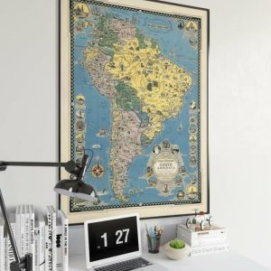 Vintage Wall Art | South America Map Print, Art History, 12×16 inches Vintage Wall Art Vintage Wall Art