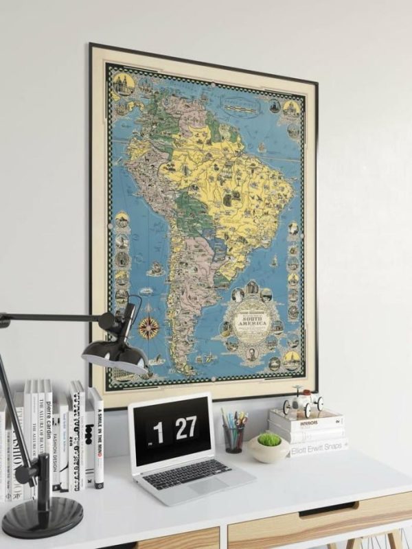 Vintage Wall Art | South America Map Print, Art History, 12×16 inches Vintage Wall Art Vintage Wall Art