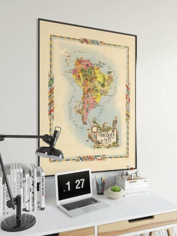 Vintage Wall Art | South America Map Print, Art History, 24×32 inches Vintage Wall Art Vintage Wall Art