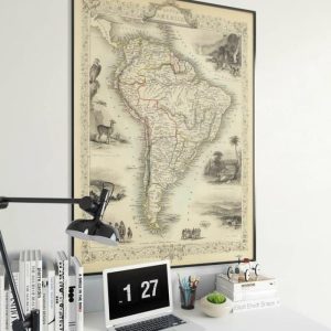 Vintage Wall Art | South America Map Print, Art History, 28×36 inches Vintage Wall Art Vintage Wall Art