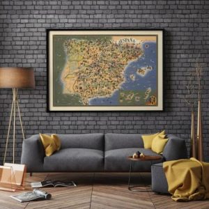 Vintage Wall Art | Spain Map Print, Fine Art Prints, 20×28 inches Vintage Wall Art Vintage Wall Art