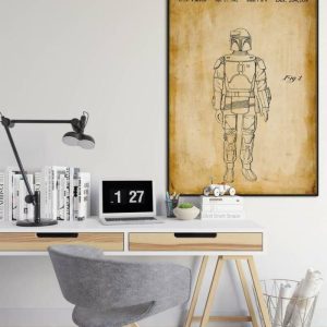 Vintage Wall Art | Star Wars Patent Print, Framed Art Print, 24×32 inches Vintage Wall Art Vintage Wall Art