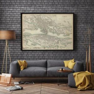 Vintage Wall Art | Stockholm Map Print, Fine Art Prints, 32×36 inches Vintage Wall Art Vintage Wall Art