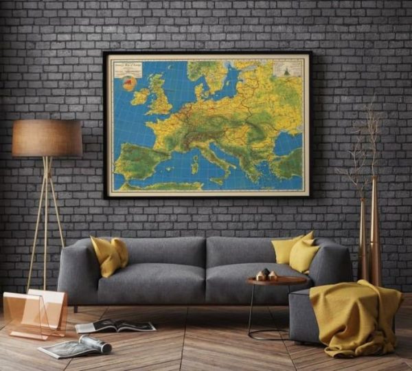 Vintage Wall Art | Strategy Map Of Europe 1940, Europe Large Map Wall Print, 32×40 inches Vintage Wall Art Vintage Wall Art