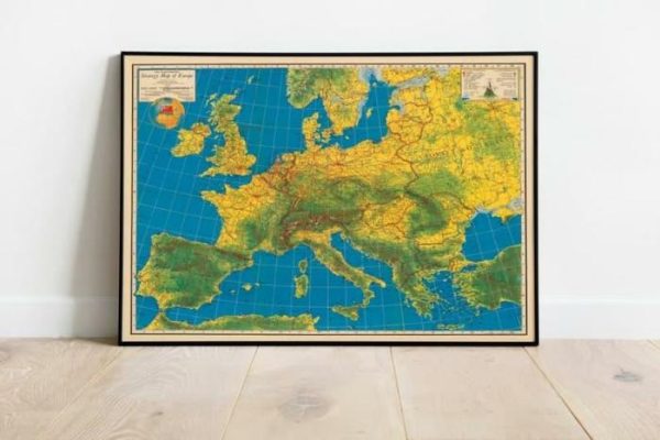 Vintage Wall Art | Strategy Map Of Europe 1940, Europe Large Map Wall Print, 32×40 inches Vintage Wall Art Vintage Wall Art