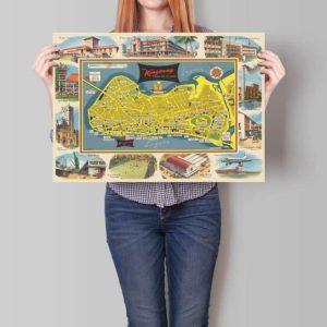 Vintage Wall Art | Street Map Of Lagos, Nigeria Maps, 24×32 inches Vintage Wall Art Vintage Wall Art