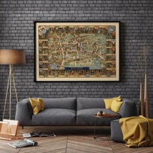 Vintage Wall Art | Street Map Of Oxford, England Maps Wall Art, 16×20 inches Vintage Wall Art Vintage Wall Art