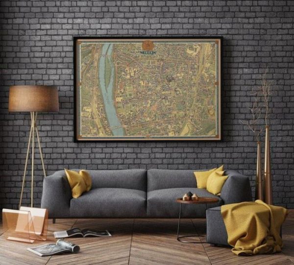 Vintage Wall Art | Street Map Of Trier, Germany Maps Wall Art, 12×16 inches Vintage Wall Art Vintage Wall Art