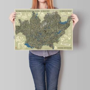 Vintage Wall Art | Switzerland Map Wall Print, 1939 Switzerland Map, 16×24 inches Vintage Wall Art Vintage Wall Art